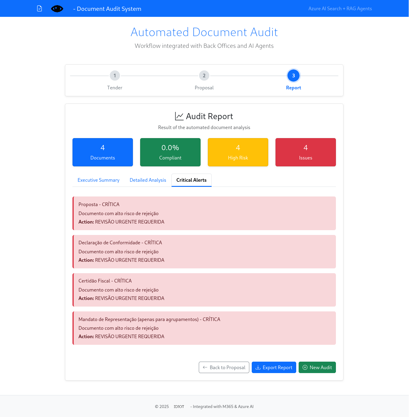Audit Report Interface